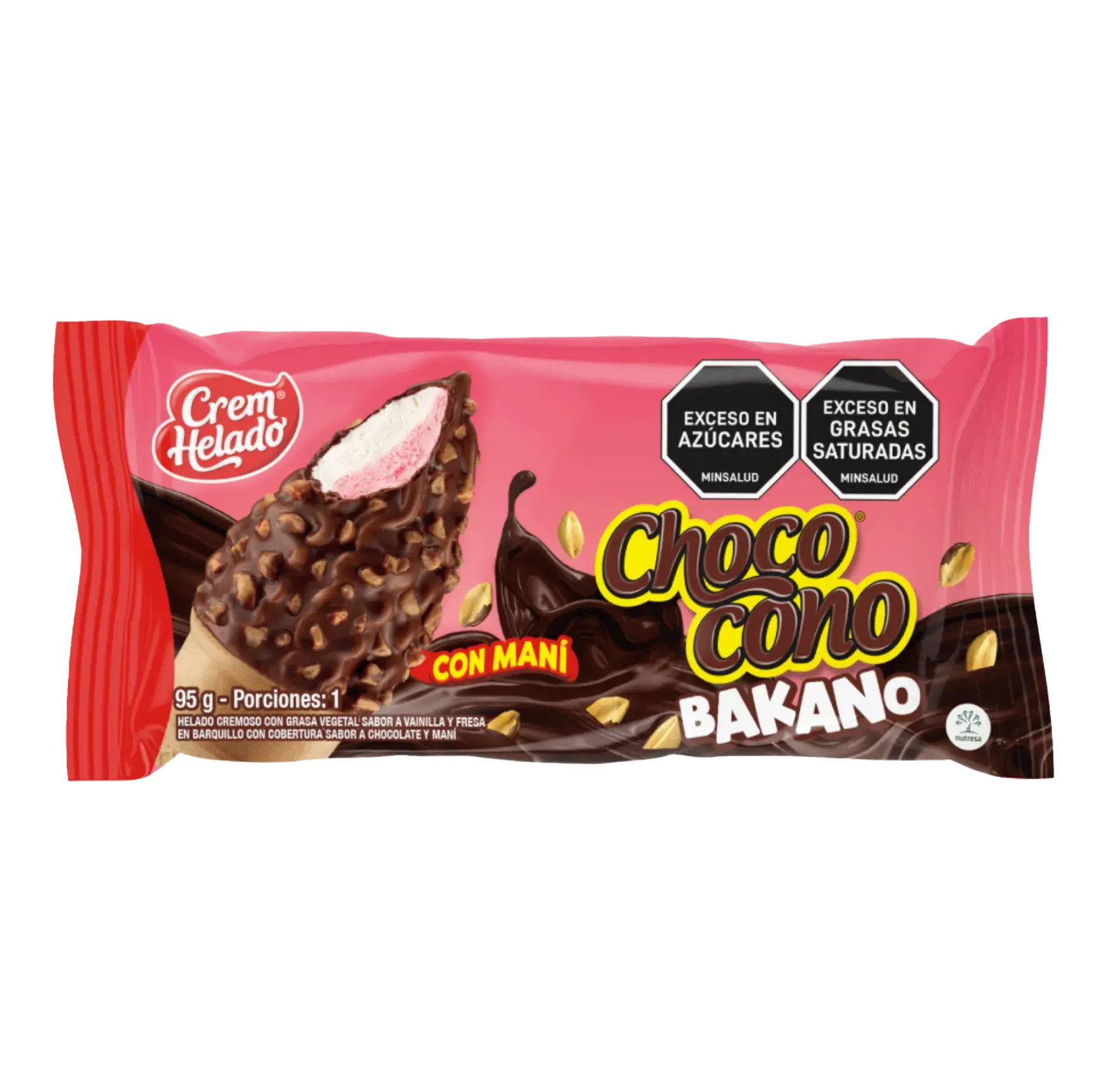 Delicioso helado de vainilla bakano cubierto de chocolate