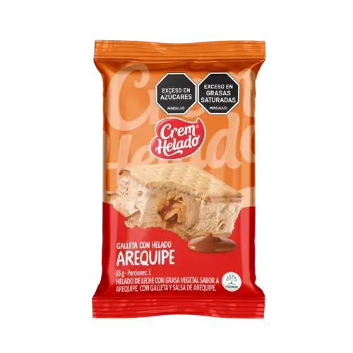 Galleta con helado sabor a arequipe