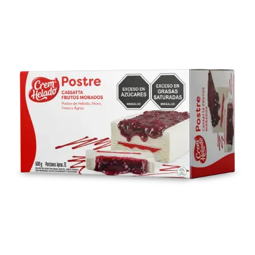 Postre cassata frutos morados