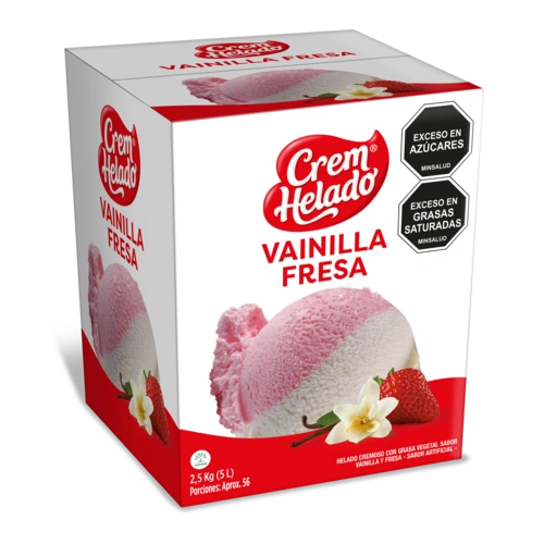 Cinco litros de helado de vainilla fresa