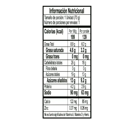 Tabla nutricional artesanal maracuyá