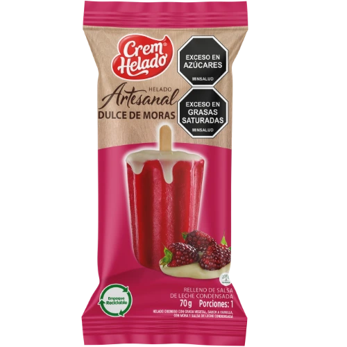 Helado artesanal Crem Helado sabor a moras