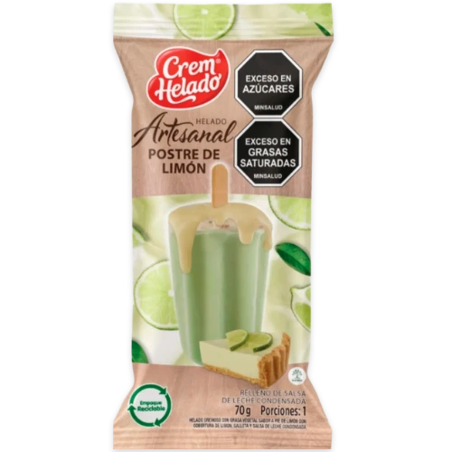 Helado artesanal Crem Helado postre de limón