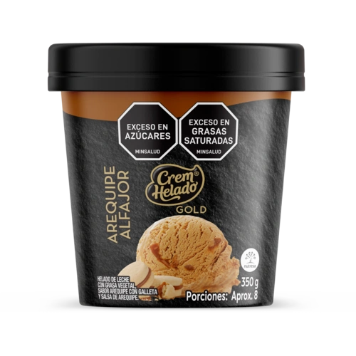 Medio litro de helado Gold con sabor a arequipe alfajor