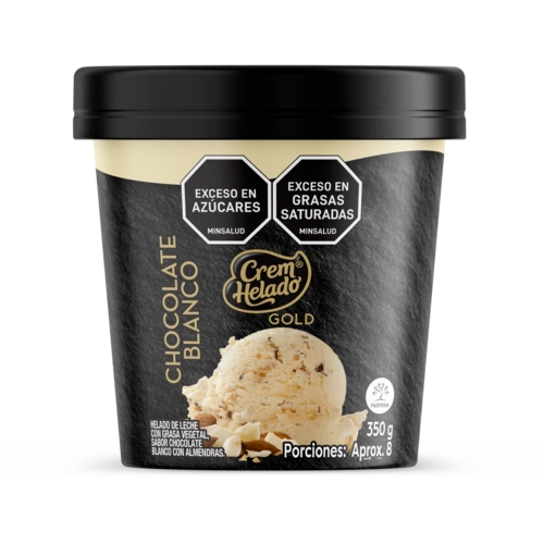 Medio litro de helado con sabor a chocolate blanco