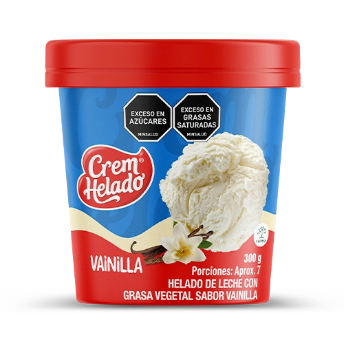 Medio litro de helado con sabor a vainilla