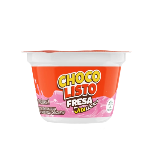 Vaso de helado con sabor a fresa chocolisto