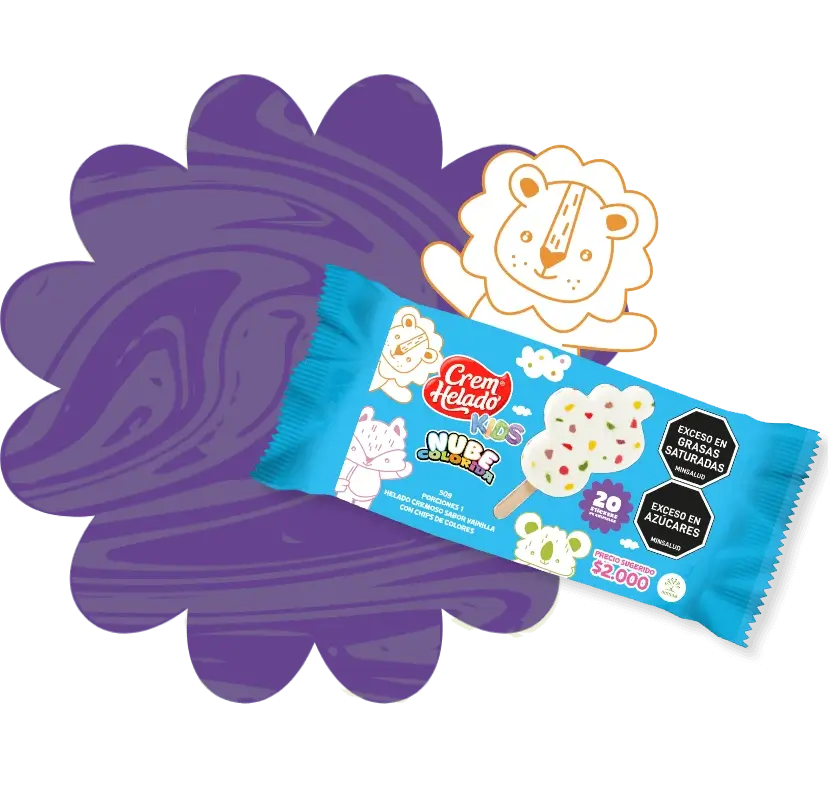 Crem Helado Kids león nube de colores
